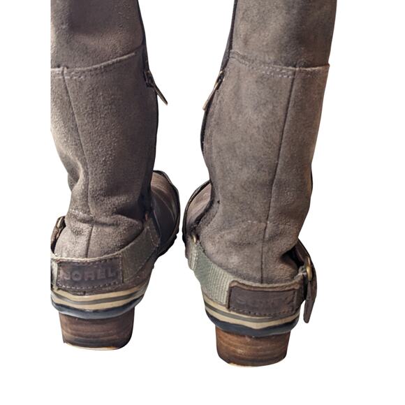 Sorel Boots Womens 6.5 Leather Slimpack Riding Snow Winter Tall Cozy NL2108-326 - Picture 4 of 11